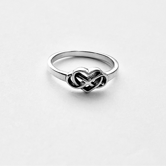 Sterling Silver Infinity Heart Ring, Eternity Love Rings, Celtic Knots Jewelry - Picture 7 of 13